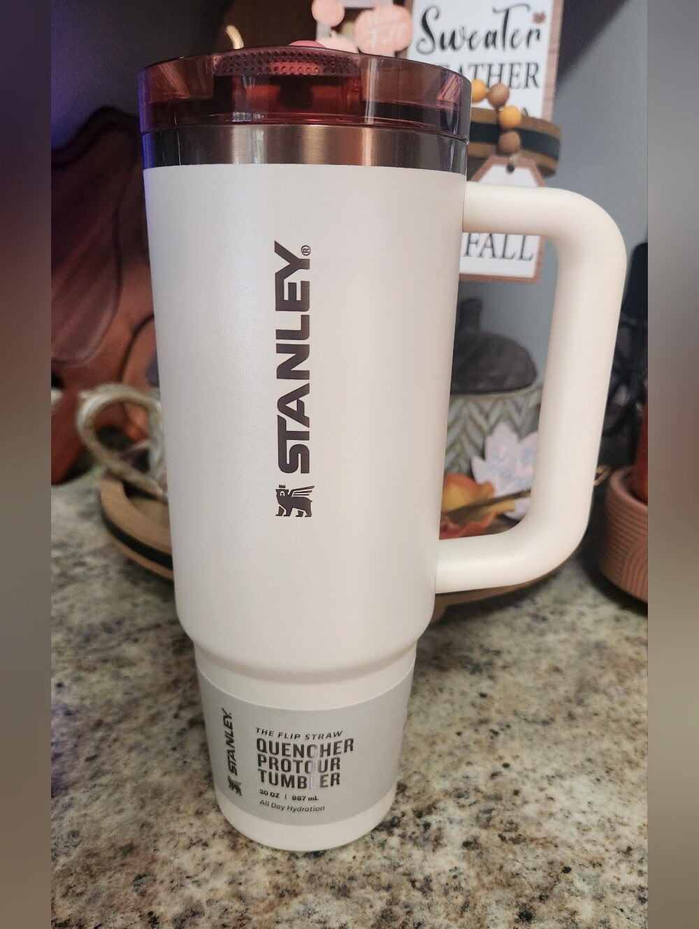 Stanley "Cream and Rose Gold" 30oz Protour Tumbler